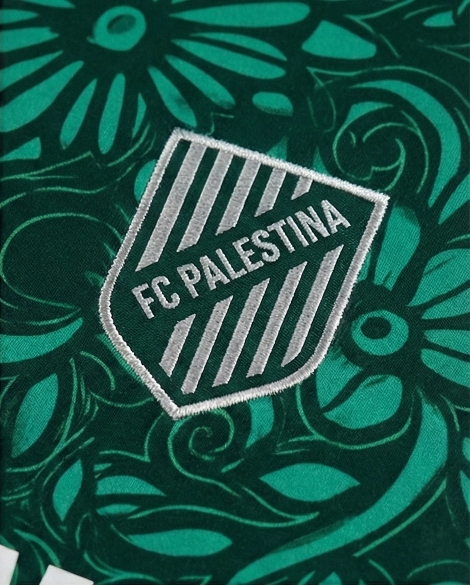 Badge brodé FC Palestina maillot palestine vert écusson qualité premium détail argenté